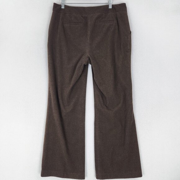 Calvin Klein Pants Womens 12 Brown Mid Rise Wide Leg Flat Front Classic Trousers - Picture 7 of 11